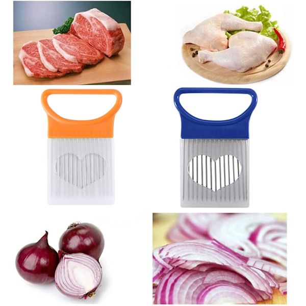 2 st löksaxar i rostfritt stål, skärhjälp, lökpeeling, ZQKLA