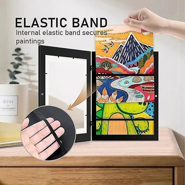 My Little Davinci Bilde Ramme i Tre 20 Ark Kunstverk - Barnerom Kunst Display Ramme black