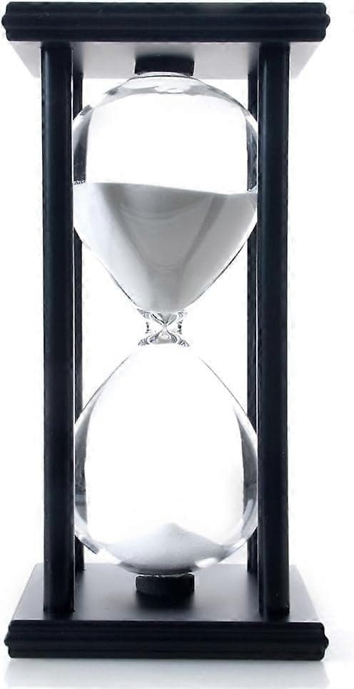 60 minutters timeglas, timeglas i træ, egnet til studier, spisestue, kontor, stue{bt) White black