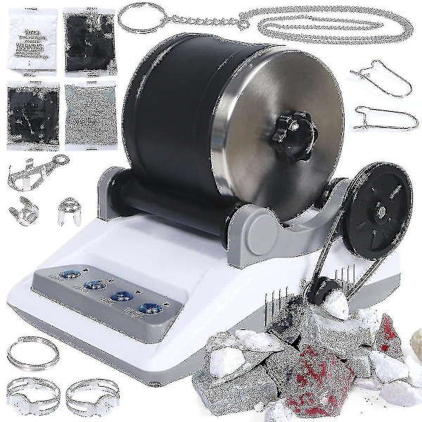 Willkey Professional Rock Tumbler Kit Rock Polisher for Children and Adults Electronic Rock Tumbler Kit with polisher, polishing grit and roller