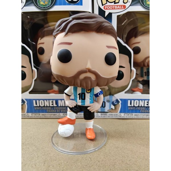 Funko Pop Soccer Stars Lionel Messi #10 Dekorationsornament Actionfigur Samlarmodell Leksak för Barn Födelsedagspresent 10