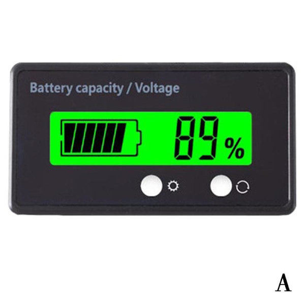 LCD-batterikapacitetsindikator Digital voltmeter spänningsmätare M green null