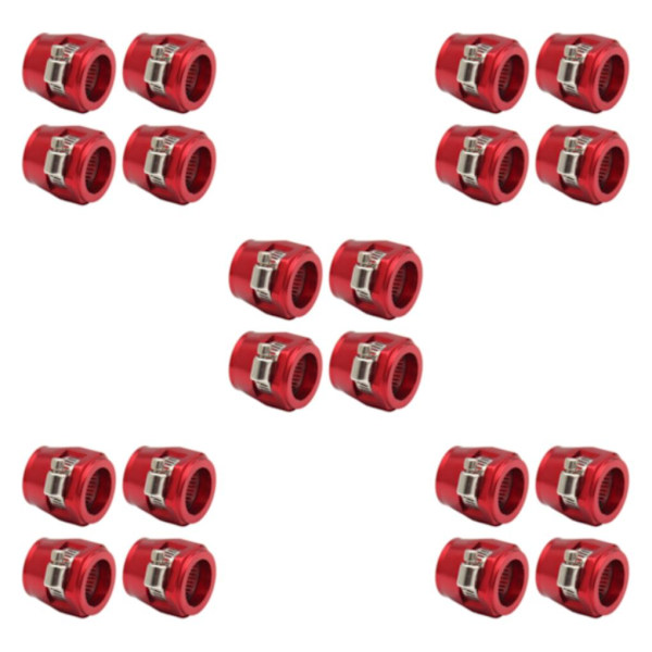 1/2/3/5 4-delad aluminium slangklämma - enkel att installera röd AN8.4pcs red AN8.4pcs 5PCS