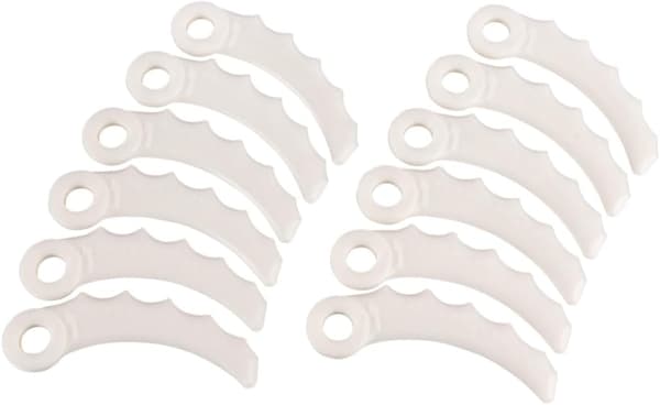 12-pakning kompatibel med Makita gresstrimmer 198426-9 plastblader gresstrimmer erstatningsblad nylon (bt)