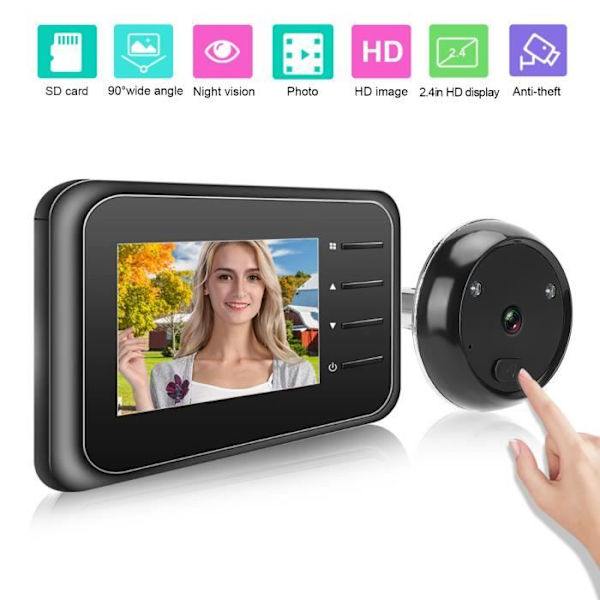BEL-7590761984204-Infrarød dørkikkert 2,4 tommer videodørklokke LCD digitalkamera med linseværktøj
