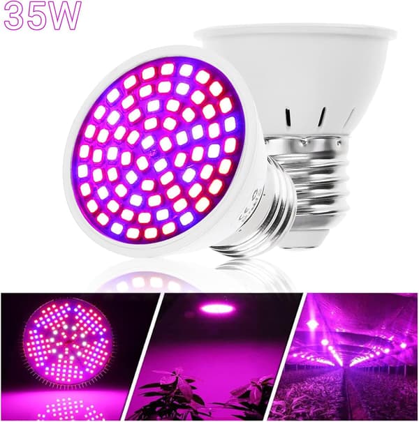 Växtlampa, Växtbelysning, LED Växtlampa, Fullspektrum LED Växtbelysning, för Växter, Blommor, Hydroponisk