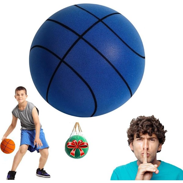 Tyst basketboll 29,5 tum, standard Hush Handle basketboll, tyst basketboll inomhus dribbling Bl Blue Number 3
