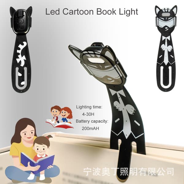 Sød Clip Boglampe | Mini Øjenpleje LED Læselampe Black Doraemon