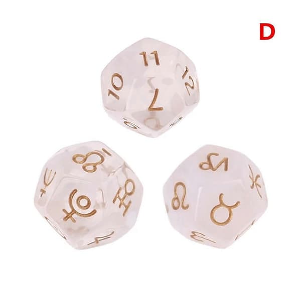 Astrologiska Tärningar 12-sidiga Polyedriska Tärningar Astrologi Tarotkort Konstellation{h} A