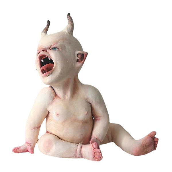 Halloween Creepy Devil Baby Resin Statue Scary Haunted Prop E