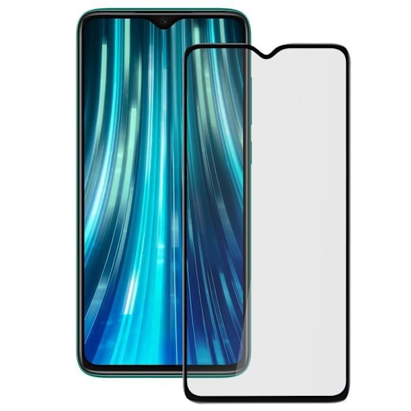 Xiaomi Redmi Note 8 Pro Hærdet Glas 9H Skærmbeskytter - Transparent Sort Kontur Sort