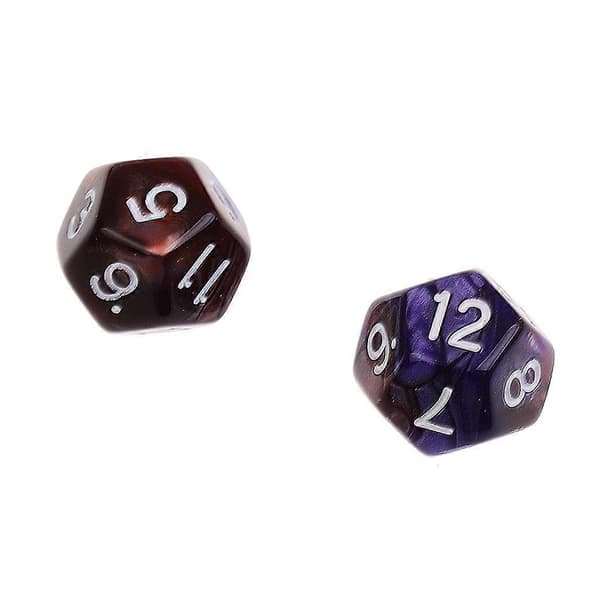 10 stk. 12-sidet terning D12 Polyhedral terning til terning hvid{h} Purple Coffee