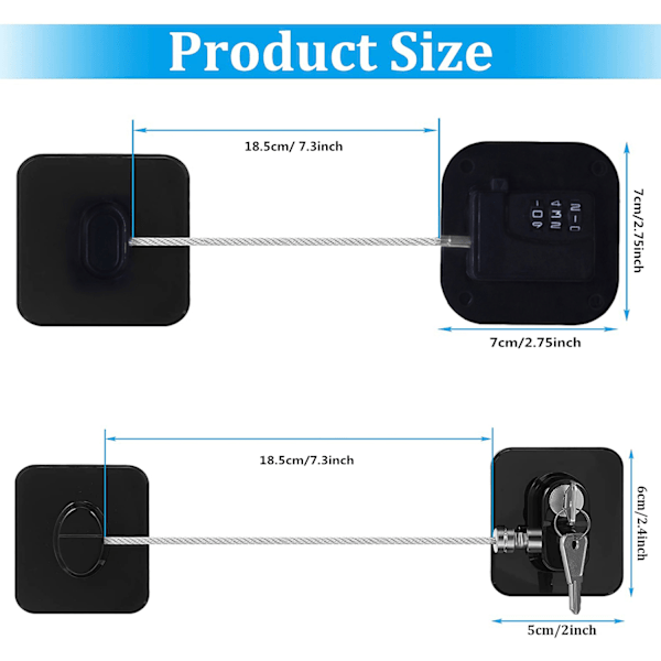 Kaapin lukko Jääkaapin lukko, muun muassa black Coded Lock