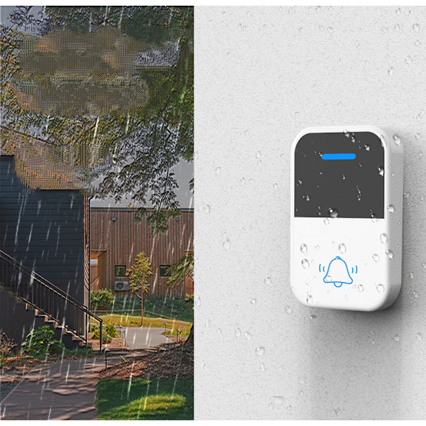 Trådlös dörrklocka, vattentät dörrklocka för hemmet, flera volymer
