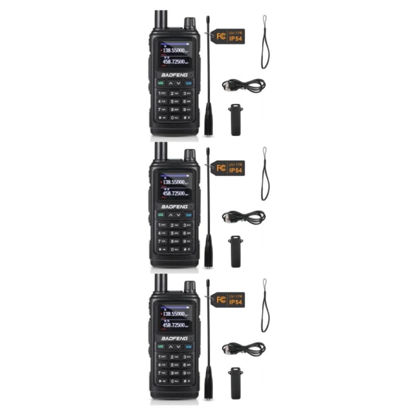 1/2/3 UHF/VHF langaton taajuuskopiointi kädessä pidettävä radiopuhelin BLack Black 3 Sets