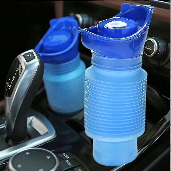 Nødsituasjon Gjenbrukbar Urinal Bærbar Sammenleggbar Personlig Mobil Toalett Pot Tisseflaske for Barn Voksne Camping Bil Reise (750ml)