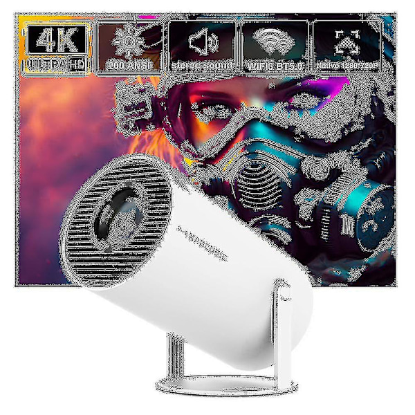 Projektor 4k Android 11 Dual Wifi6 200 Ansi Allwinner H713 Bt5.0 1080p 1280*720p Hemmabio Utomhus Bärbar Projektor