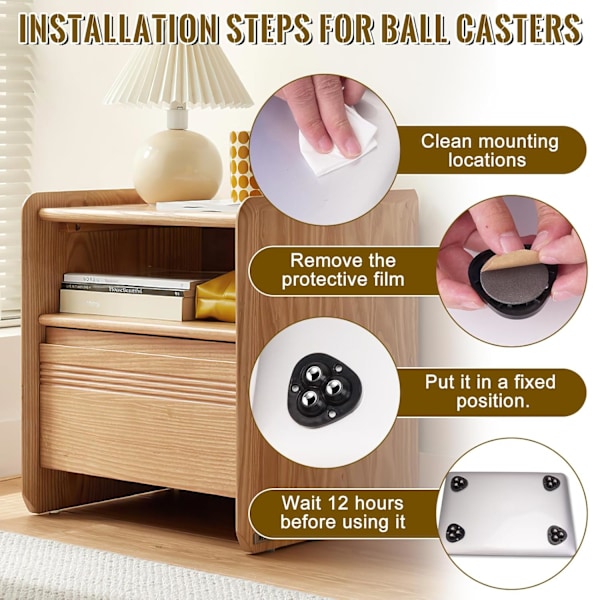 20 stycken små möbelhjul Självhäftande Swivel Casters Mini Transfer Casters 360 grader Möbler