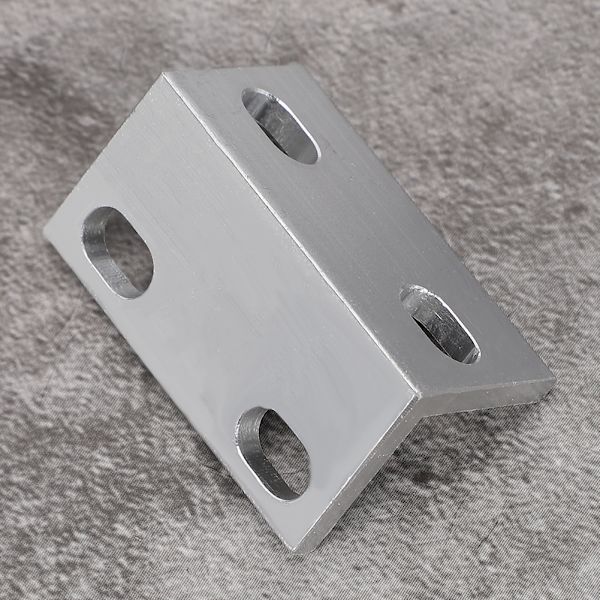 5 stk 3D-skriver L-brakett i sølv aluminium, 2-hulls tilbehør for lineær kontroll