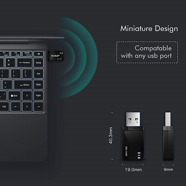 1300Mbps USB 3.0 langaton WiFi-sovitin PC:lle, USB Wi-Fi-dongle