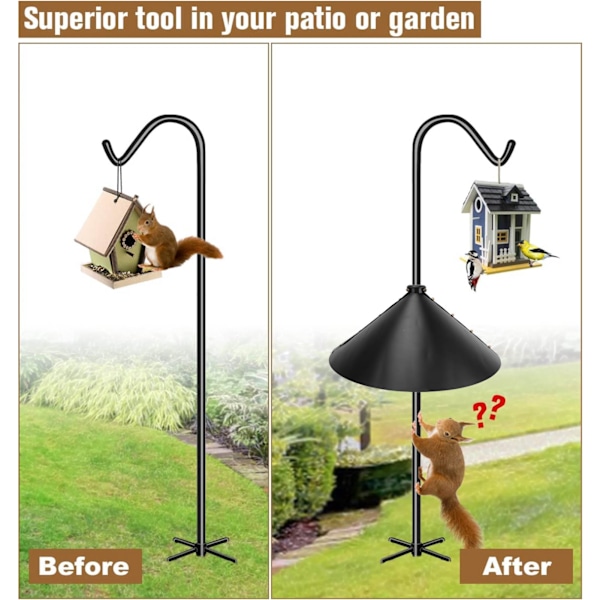 Squirrel Flapper Professionel PET Forebygger Tyveri Egernbeskyttelse til Fuglefoderautomater Sort
