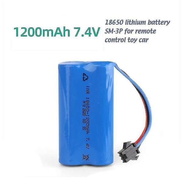 7,4V 1200mAh litiumbatteri erstatningsbatteri for fjernstyrt bil