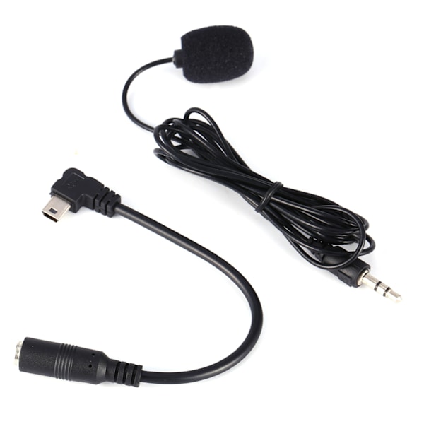Sort 3,5 mm ekstern mikrofon klips på mikrofon + adapterkabel til GoPro Hero4 3/3+