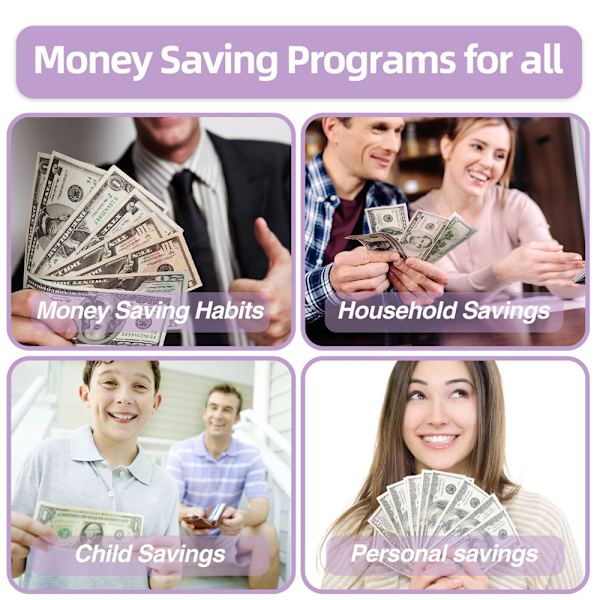 100 kuvert spara pengar utmaning pärm, A5 budget pärm med kontantkuvert Purple