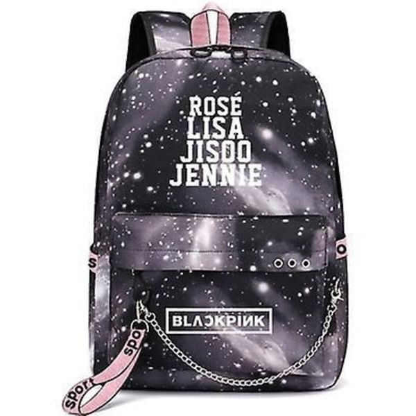 Blackpink Park Caiying Lisa Samme Rygsæk Student Skoletaske Rygsæk Koreansk Version USB Opladningstaske Tilpasning-3