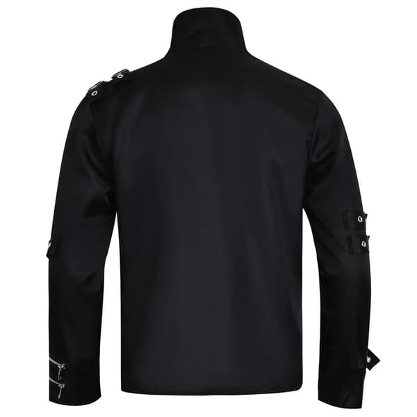 Sort Slim Fit Læderjakke til Mænd Dårlig Sceneoptræden Kostume jacket M