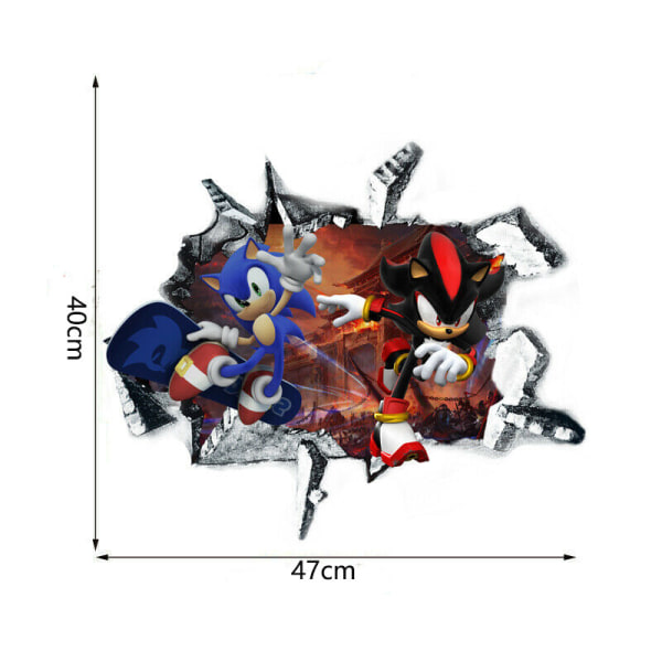 Sonic spillklistremerker for barn, tegneserie, soverom, bakgrunn, vegg