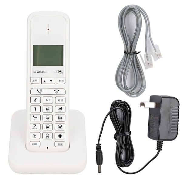 W158 Digital trådlös handhållen fri intercom handsfree-samtal telefon 100‑240V (vit )