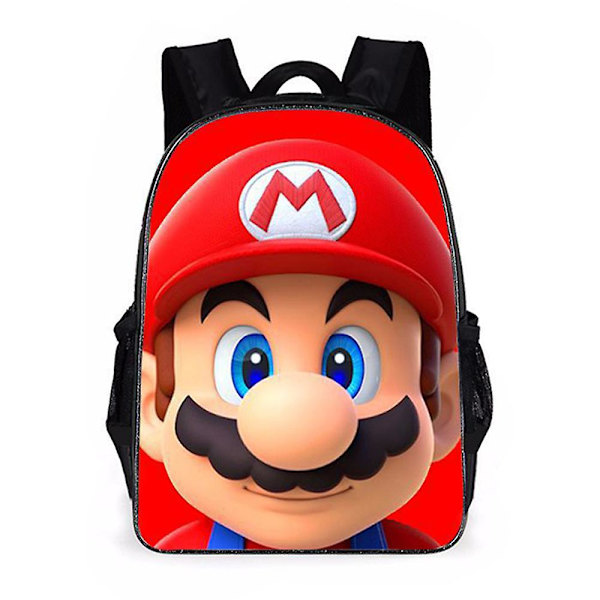 Super Mario Ryggsäck Pojkar Flickor Barn Cartoon Skolväskor Casual Bokväska Reseryggsäck E