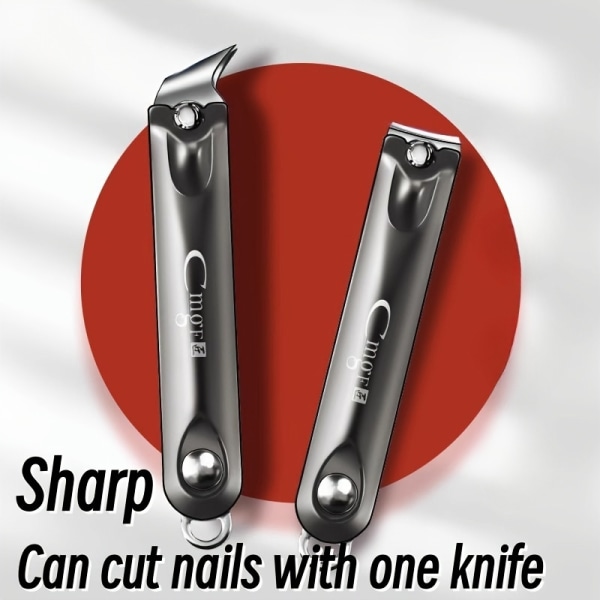 1st/2st/3st Rostfritt Stål Stor Nagelklippare, Nagelfil, Manikyrverktyg Black flat nail clippers One Size Fits All