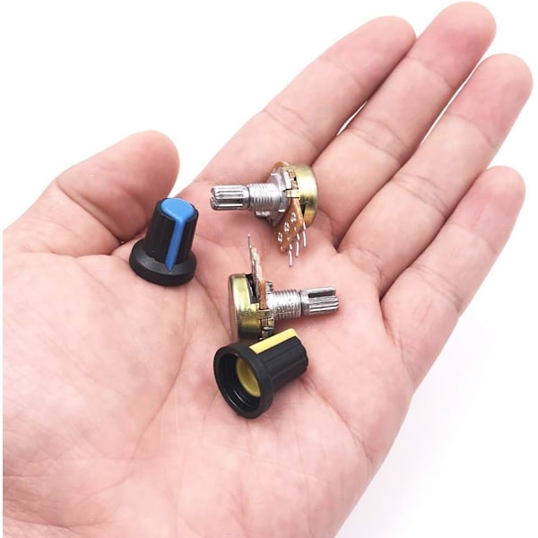 20 stk. Potentiometer Kit,（B5K B10K B20K B50K B100K）Lineær Rotationspotentiometer, Rotationspotentiometer, Lineær Potentiometer 3 Terminaler, WH148