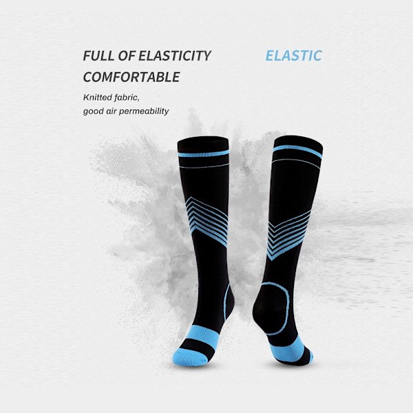 Kompresjonsstrømper Elastiske strømper BLÅ L/XL L/XL blå blue L/XL-L/XL