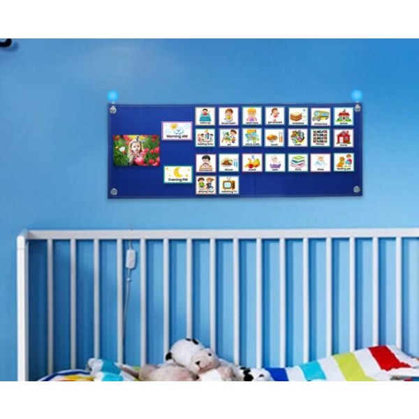Visuel tidsplan for børn - Daglig arbejdsplanlægger Blue