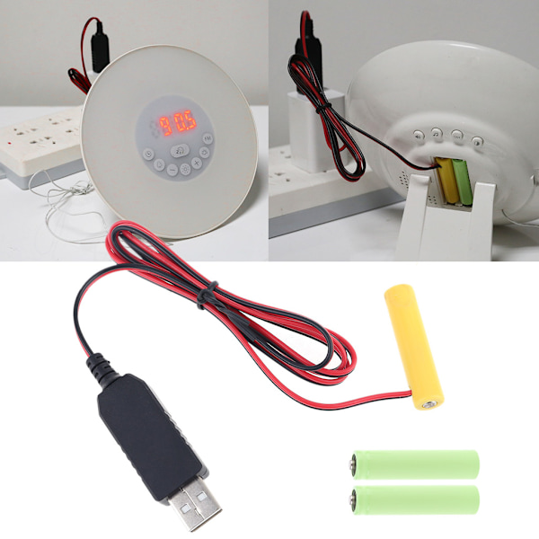LR03 AAA-pariston eliminaatattori USB-virtalähde 1-4 kpl 1,5 V AAA-paristoa radioon, sähköleluun, kelloon, LED-nauhaan 0.04 4.5V