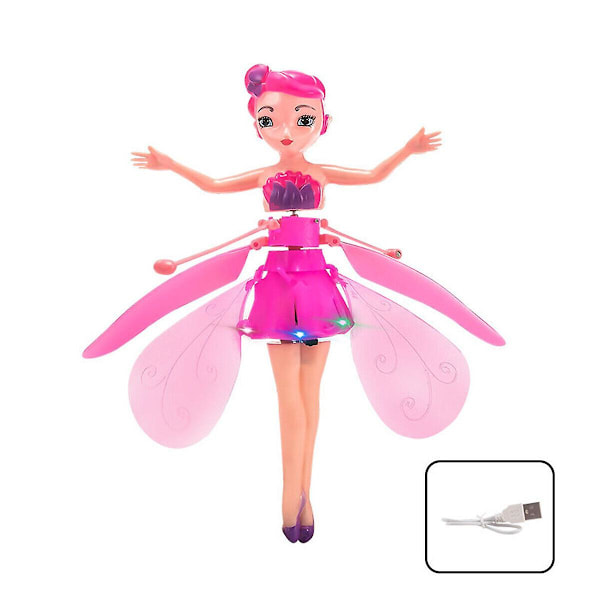 Lentävä keijuprinsessa-nukke, taianomainen infrapunakäyttöinen tyttöjen lelu, syntymäpäivälahja Pink