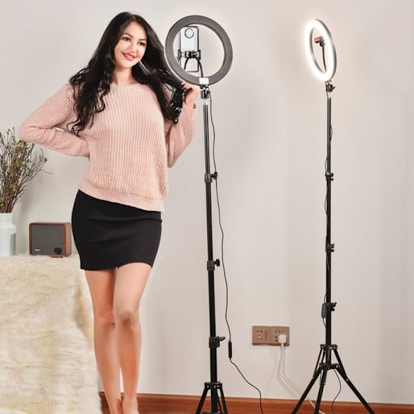 Selfiestativ med ringlys og RL10 Wi-Light telefonholder