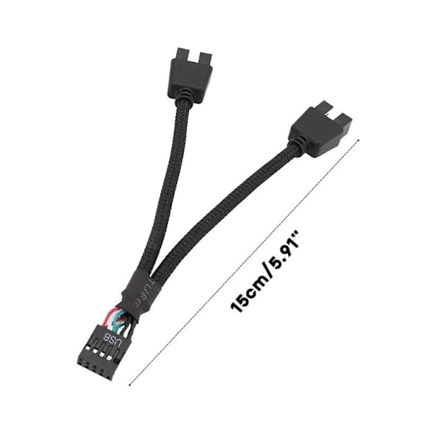 Moderkort USB 2.0 9-Pins Header 1 til 2 Udvidelseshub Splitter Adapter Konverter