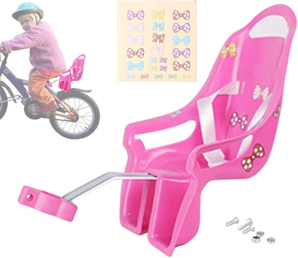 Dockvagnsstol för docka, barncykeldockstol med DIY-dekaler för dekoration-FF1- PINK