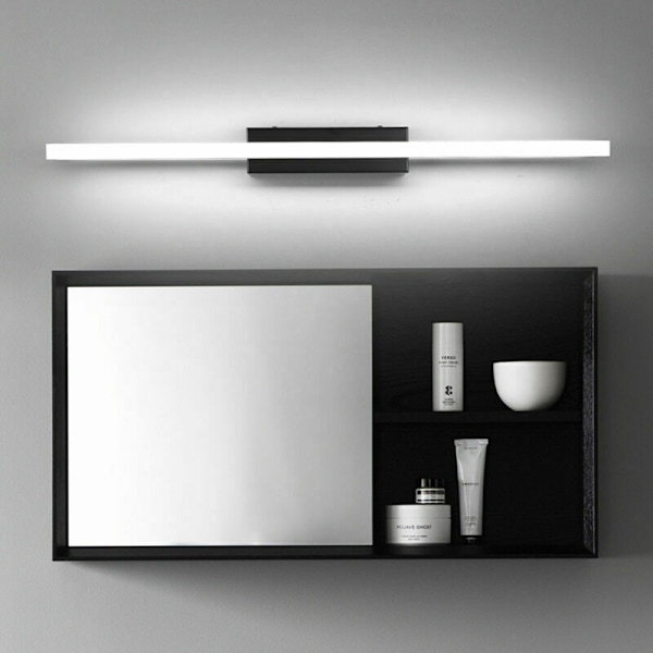 LED badrumsbelysning 40 cm kallvit 9 W 6000 K svart inomhus badrumslampa badrumsbelysning 800 lm ej dimbar [energiklass F]