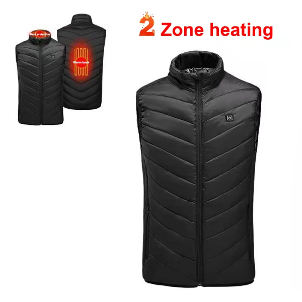 X-TIGER 9/2 Pladser Opvarmet Jakke Mænd Kvinder USB Elektrisk Termisk Varm Jagt Frakke Vinter Udendørs Camping Vandring Opvarmet Vest 2Pcs Opvarmet 2Pcs Heated L