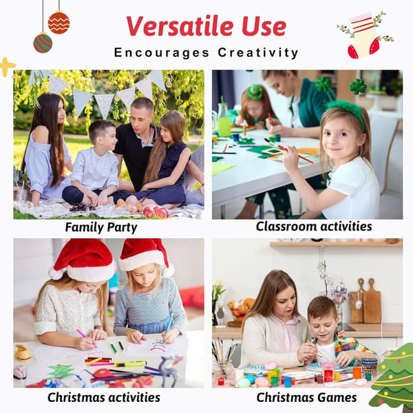 Stor Jul Målarposter och Bordsduk - 76*183cm papper målarbanner, lämplig för barns julpyssel, inkluderar inte pennor