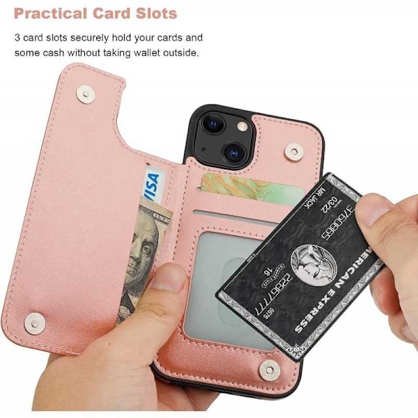 iPhone 13 Mini Stöttåligt Skal Korthållare 3-FACK Flippr V2 Roséguld