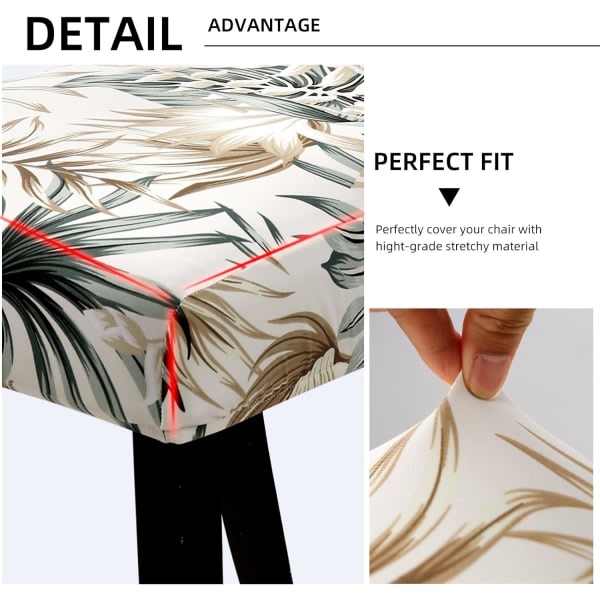 4-pack stretchbara, avtagbara och tvättbara matstolsöverdrag Flower Pattern 6