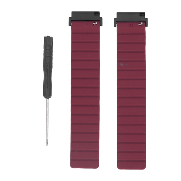 Silikon Remsæt til Ur Justerbar Magnetisk Silikon Urrem til Camping Garmin Forerunner 955 Sort Bourgogne