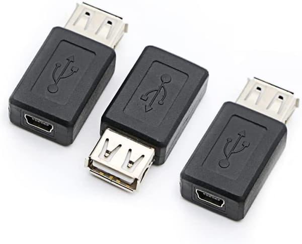 USB 2.0 A hunn til USB B Mini 5-pinners hunn adapter konverter, støtter 2.0 dataoverføring