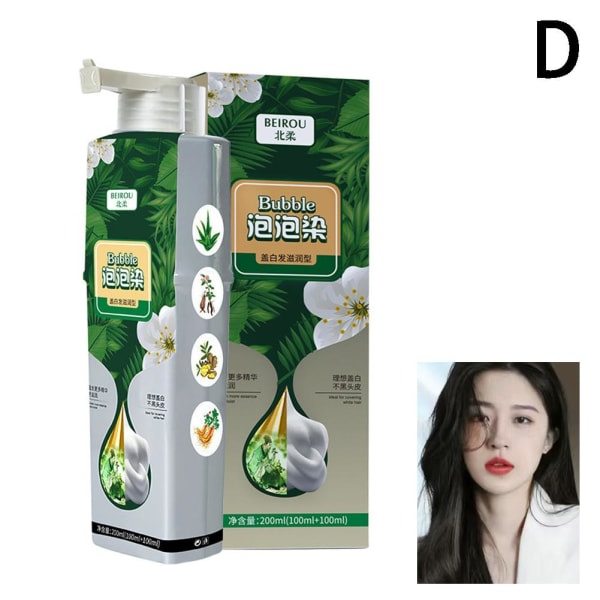 TG 2023 nyrekrytering växtextrakt för gråhårsfärg Bubble Dye Bubbl svart brun 200ml